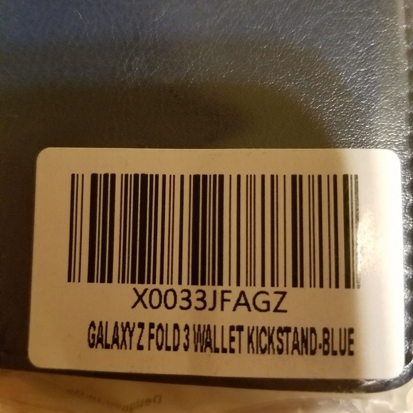 Blue Samsung Galaxy Z Fold 3 Case, Wallet Pouch Cover Kickstand Credit Card Slot - Picture 2 of 12